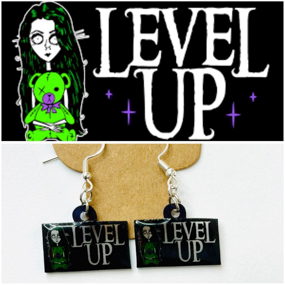 Level up earring & sticker bundle